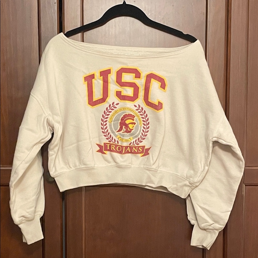 USC Off The Shoulder Sweatshirt Size Small